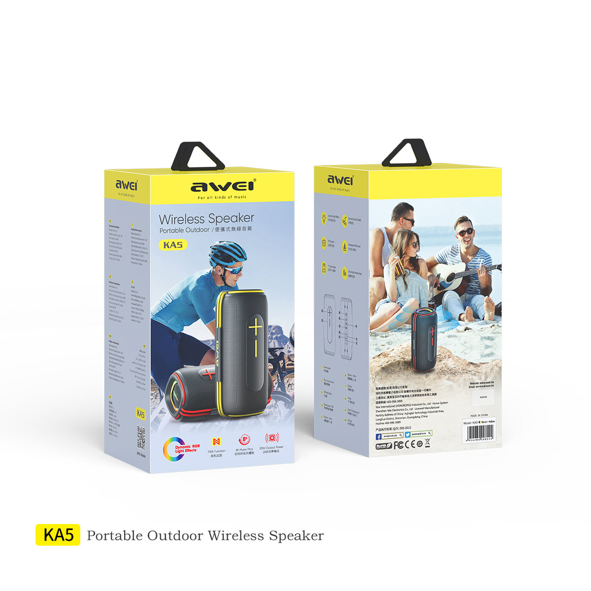 AWEI KA5 扬声器（双喇叭环绕，TWS）