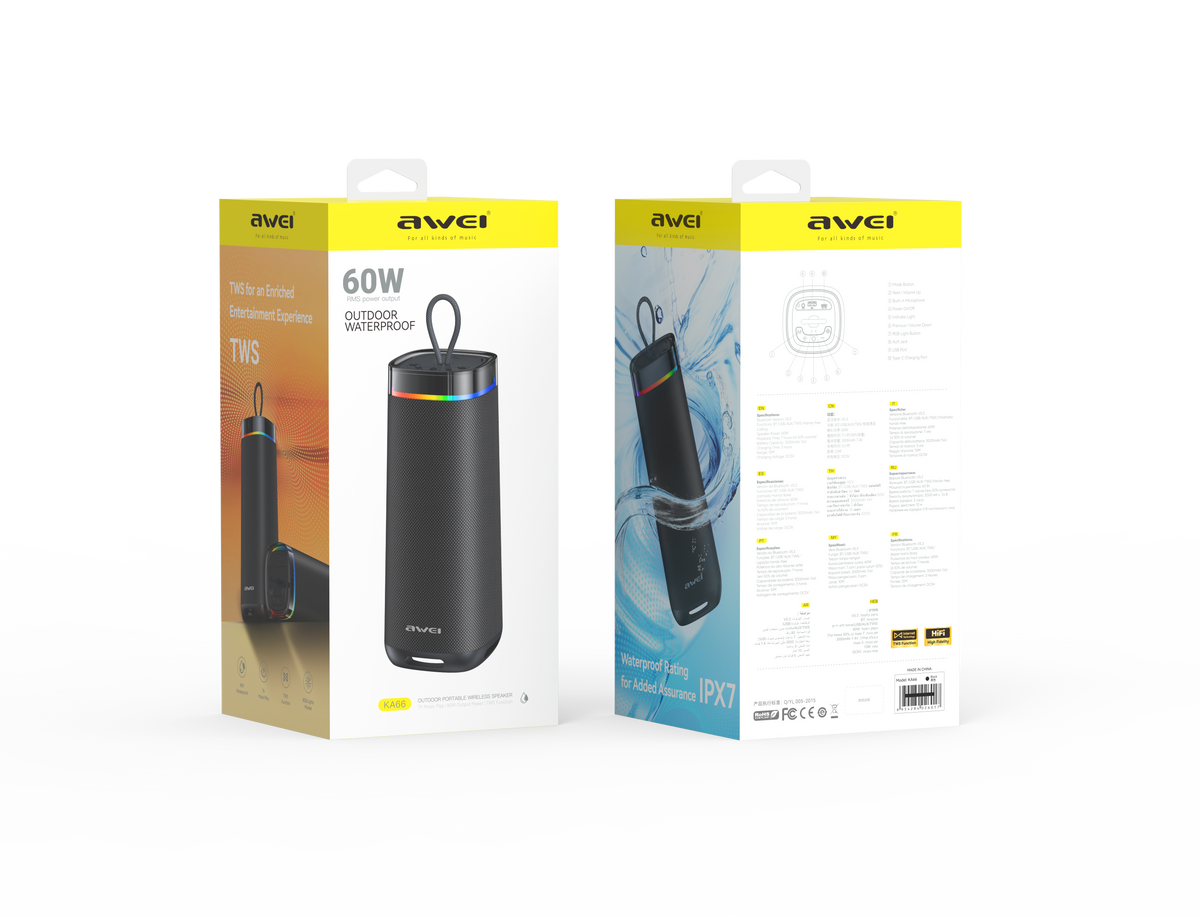 Awei KA66 扬声器（户外便携，双驱动环绕声）