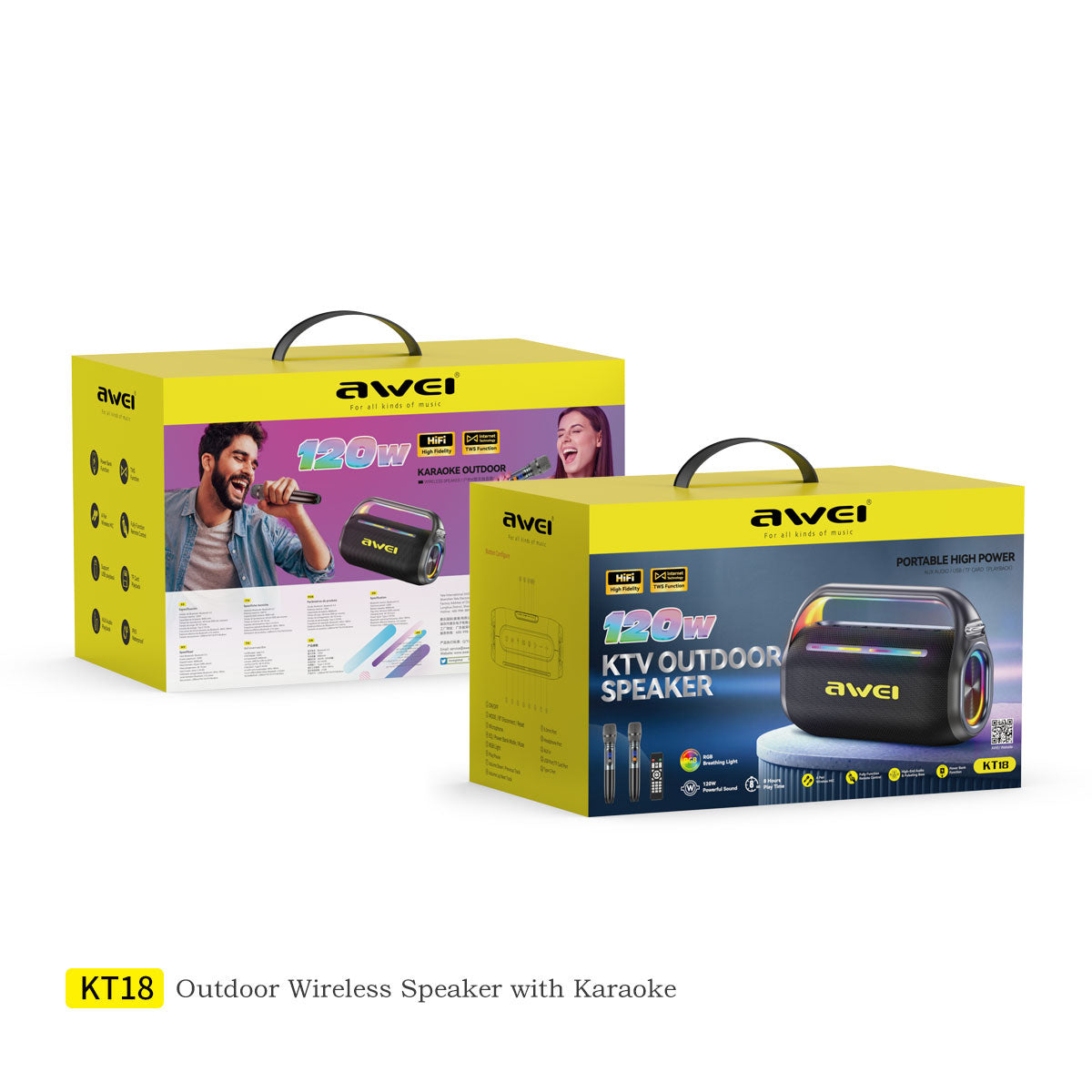 Awei KT18 扬声器（120W 音频，麦克风，卡拉 OK）