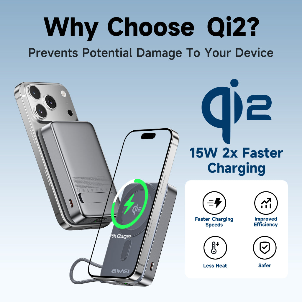 Awei Qi2 35W 10000mAh MagX 磁性充电宝