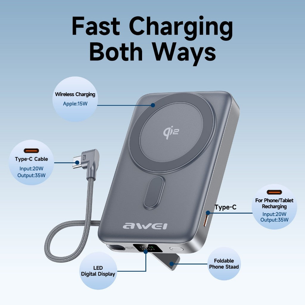 Awei Qi2 35W 10000mAh MagX 磁性充电宝